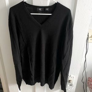 XL Calvin Klein extra fine merino wool vneck black
